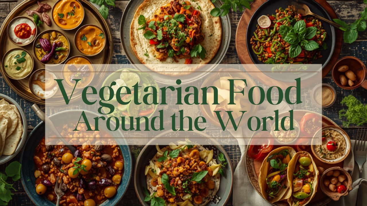 vegetarian food cultures around the world - a luxurious spread of global plant-based cuisine