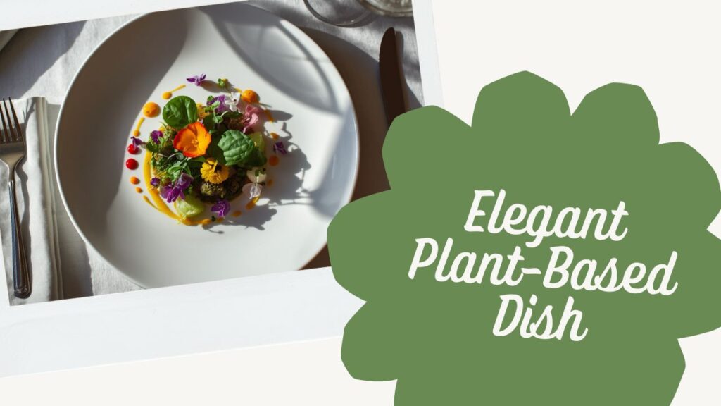 Elegant plant-based tasting menu course at a luxury hotel restaurant