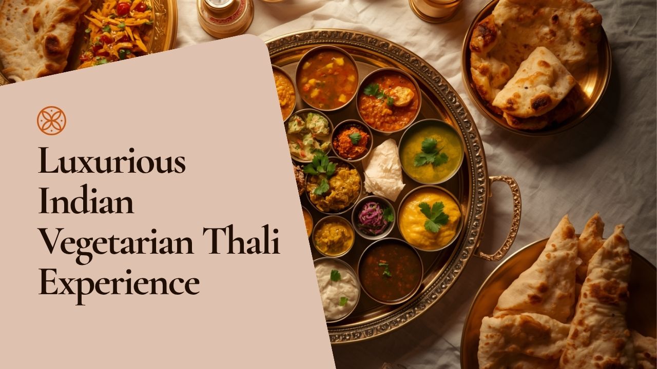 vegetarian food cultures of India - a colorful vegetarian thali