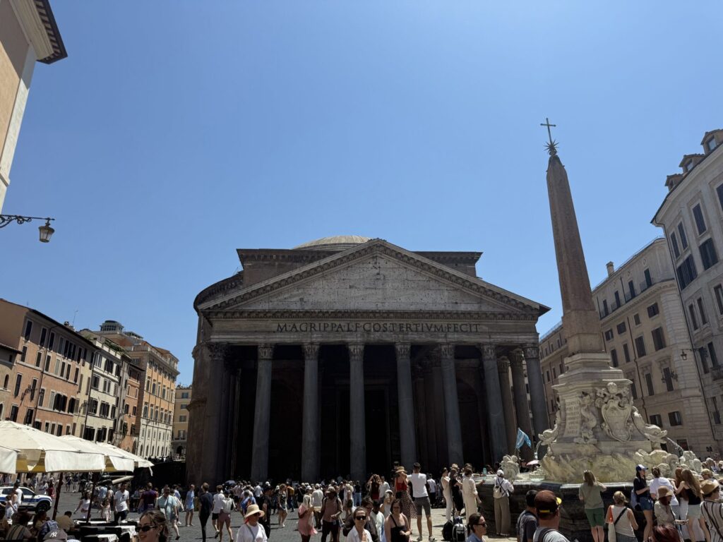 Rome 3 day itinerary - Pantheon portico and Piazza della Rotonda
