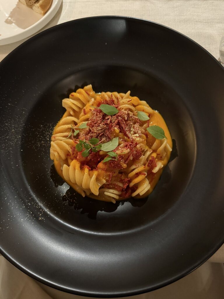 Vegan hotels in Venice - vegetarian pasta at Bistrot de Venise