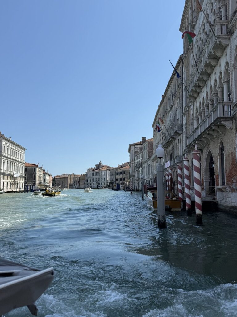 Vegan hotels in Venice - the Grand Canal seen from a water taxi