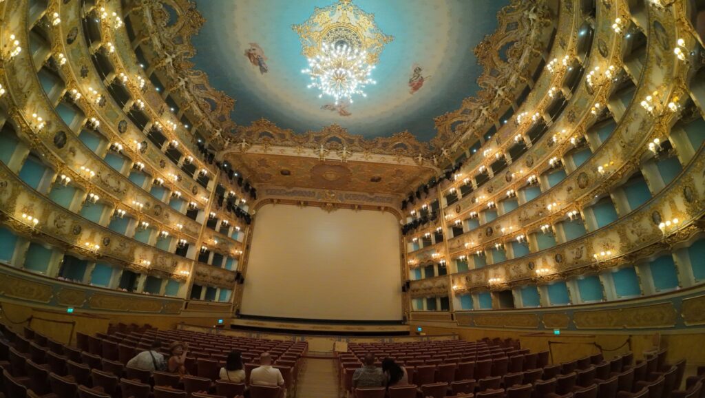 Venice 3 day itinerary - gilded auditorium and boxes of Teatro La Fenice